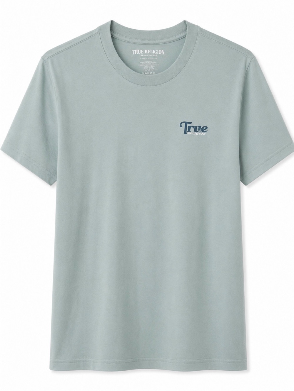 True Religion Men's Sage Green Logo Short Sleeve Tee